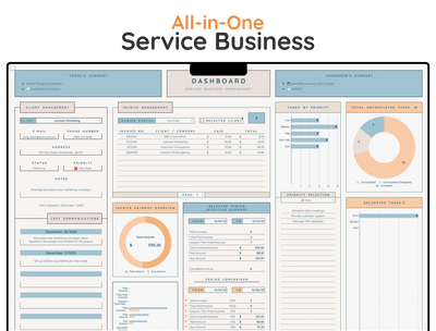 All-in-One Service Business Spreadsheet – CRM, Invoicing & Bookkeeping