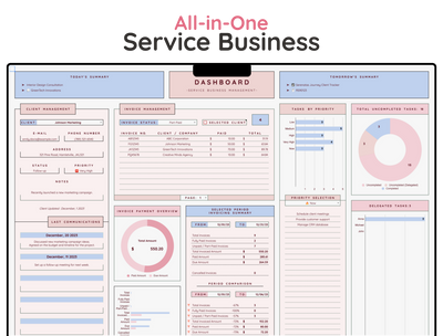 All-in-One Service Business Spreadsheet – CRM, Invoicing & Bookkeeping