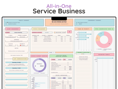 All-in-One Service Business Spreadsheet – CRM, Invoicing & Bookkeeping