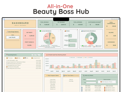 Beauty Business Spreadsheet – All-in-One Salon & Booking Planner