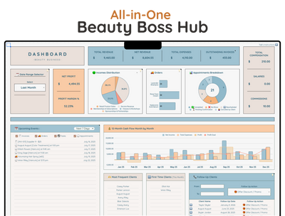 Beauty Business Spreadsheet – All-in-One Salon & Booking Planner