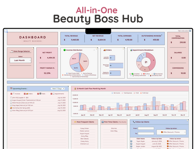 Beauty Business Spreadsheet – All-in-One Salon & Booking Planner