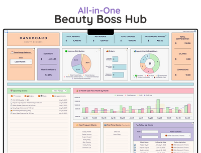 Beauty Business Spreadsheet – All-in-One Salon & Booking Planner