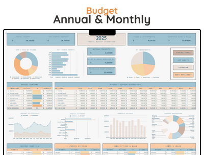 Annual & Monthly Budget Planner – Income & Expense Spreadsheet
