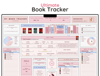Reading Tracker Spreadsheet – Book Log & Reading Challenge Planner