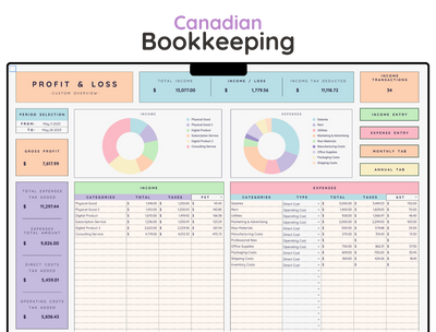Canadian Small Business Bookkeeping Spreadsheet – GST/HST Tracker