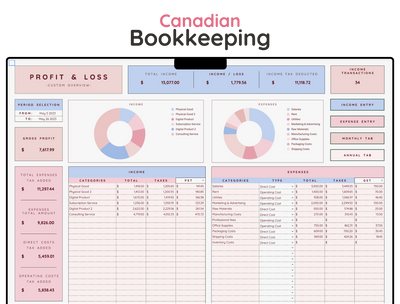 Canadian Small Business Bookkeeping Spreadsheet – GST/HST Tracker