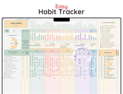 Habit Tracker Spreadsheet – Daily & Monthly Goal Planner