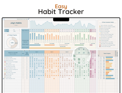 Habit Tracker Spreadsheet – Daily & Monthly Goal Planner