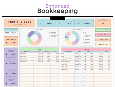 Advanced Bookkeeping Spreadsheet – Business Accounting Template
