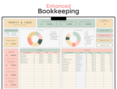 Advanced Bookkeeping Spreadsheet – Business Accounting Template