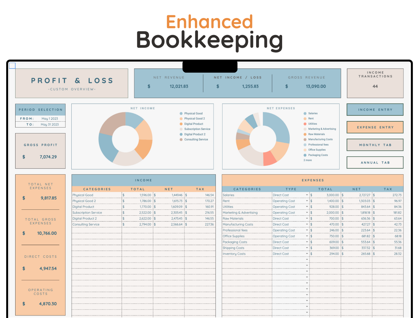 Enhanced Bookkeeping