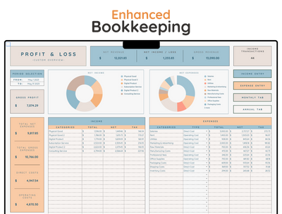 Advanced Bookkeeping Spreadsheet – Business Accounting Template