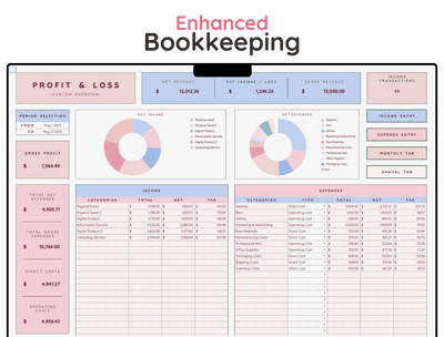 Advanced Bookkeeping Spreadsheet – Business Accounting Template