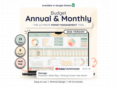 Annual & Monthly Budget Planner – Income & Expense Spreadsheet