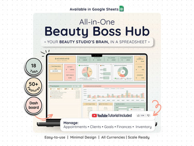 Beauty Business Spreadsheet – All-in-One Salon & Booking Planner