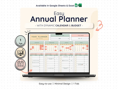 Annual Task Planner Spreadsheet – Yearly Goal & Project Tracker
