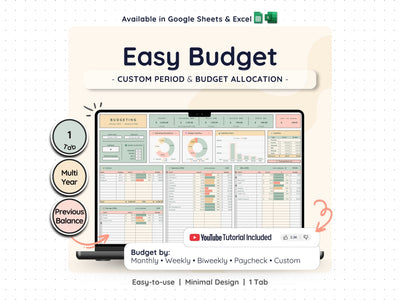 Budget Spreadsheet Template – Monthly & Paycheck Budget Planner