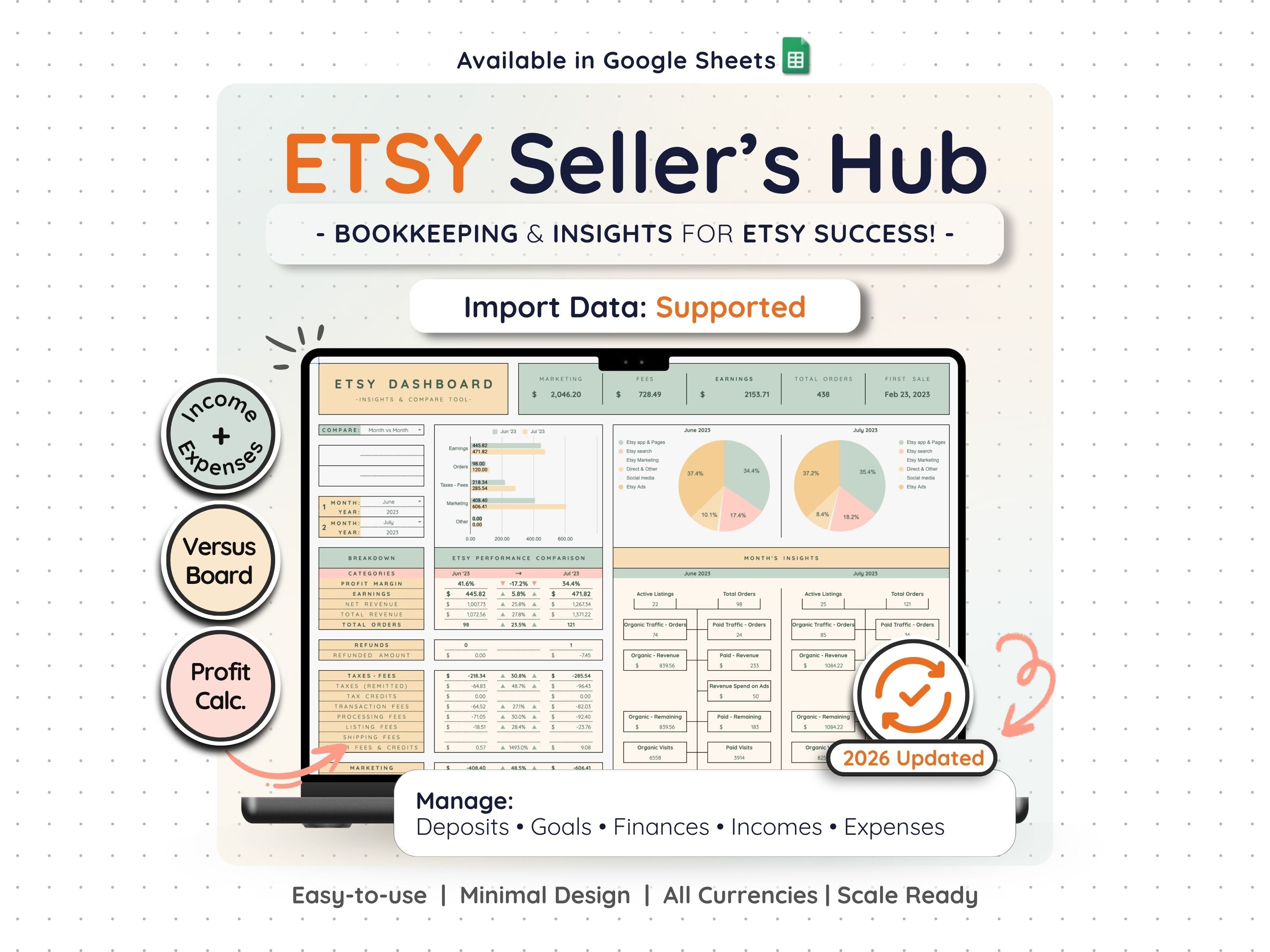 Etsy Seller Spreadsheet – Shop Bookkeeping & Pricing