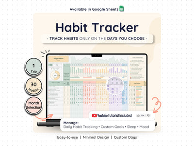 Habit Tracker Spreadsheet – Daily & Monthly Goal Planner