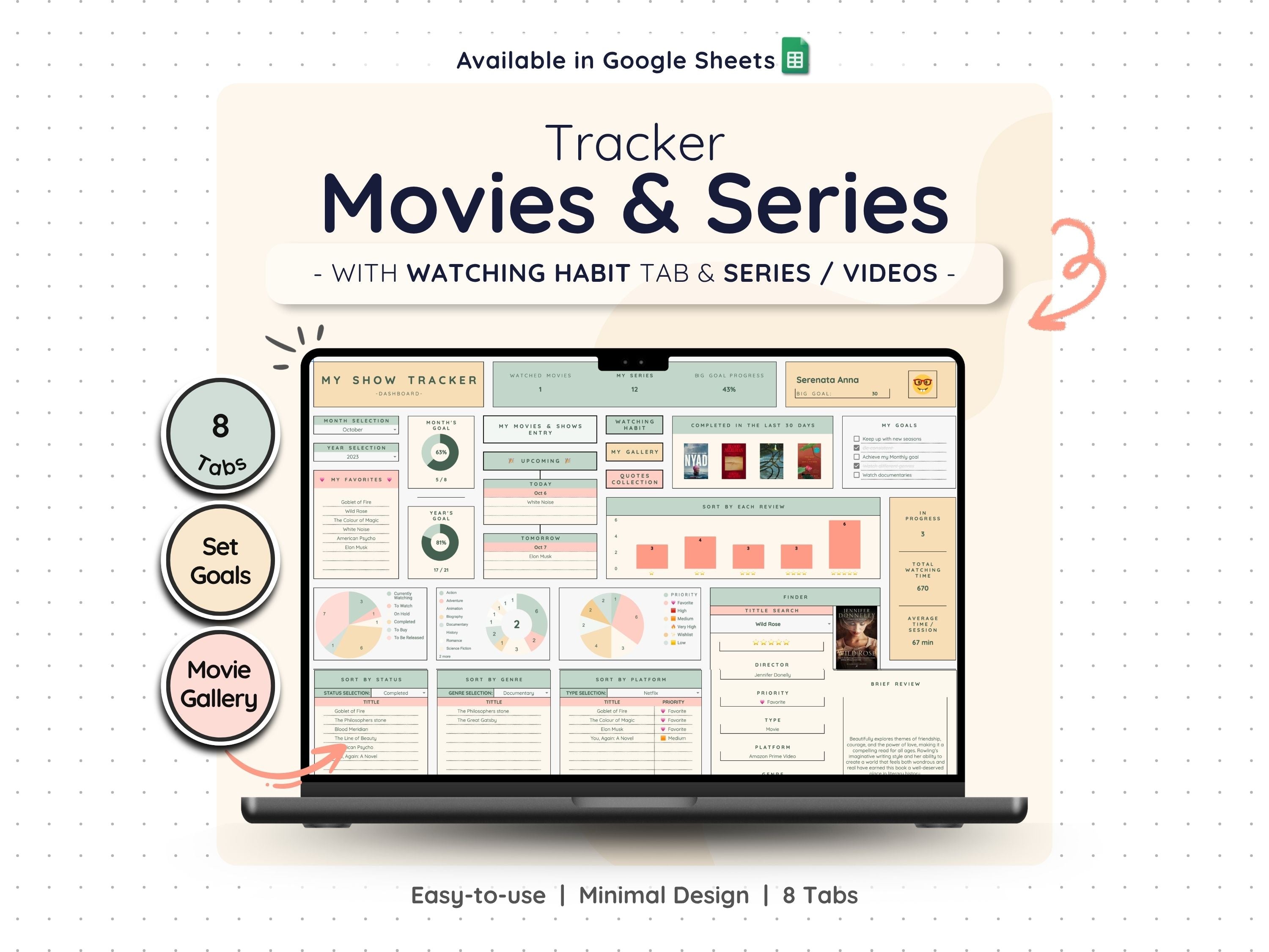 Movie & TV Series Tracker Spreadsheet – Watchlist Planner