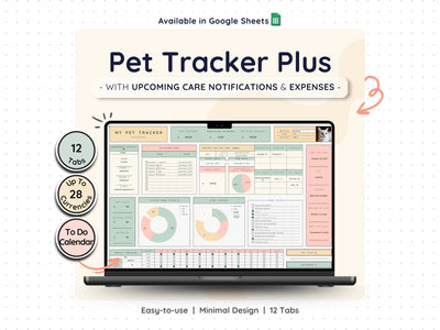 Pet Care Tracker Spreadsheet – Health, Vet & Feeding Log