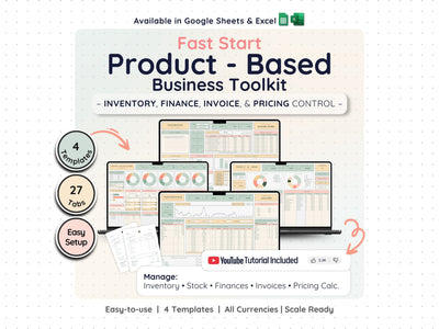 Product Business Starter Bundle – Inventory, Pricing & Bookkeeping Spreadsheets