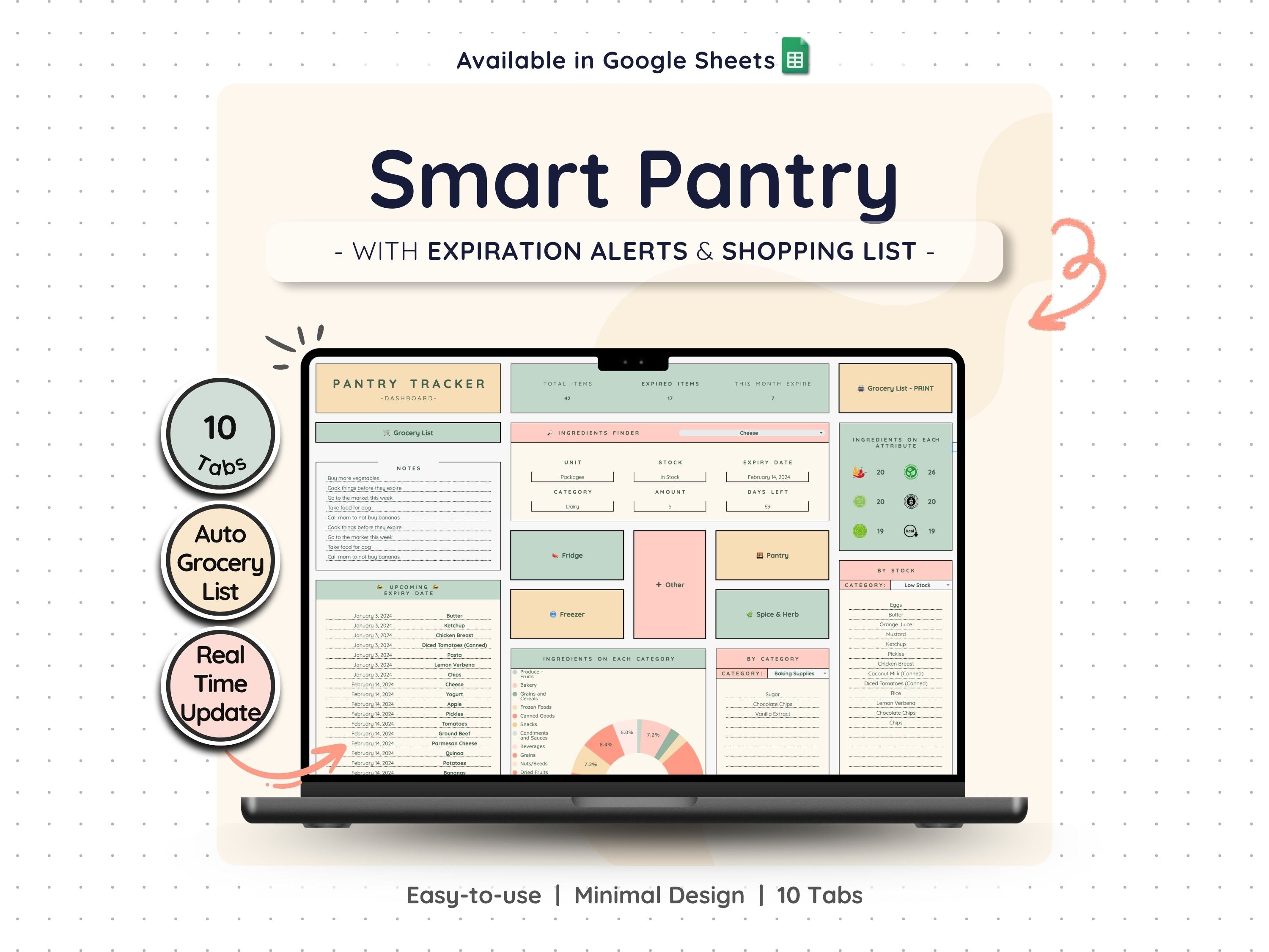 Pantry Inventory Tracker Spreadsheet – Kitchen & Food Stock List
