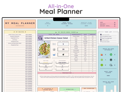 Weekly Meal Planner Spreadsheet – Menu & Grocery List Template