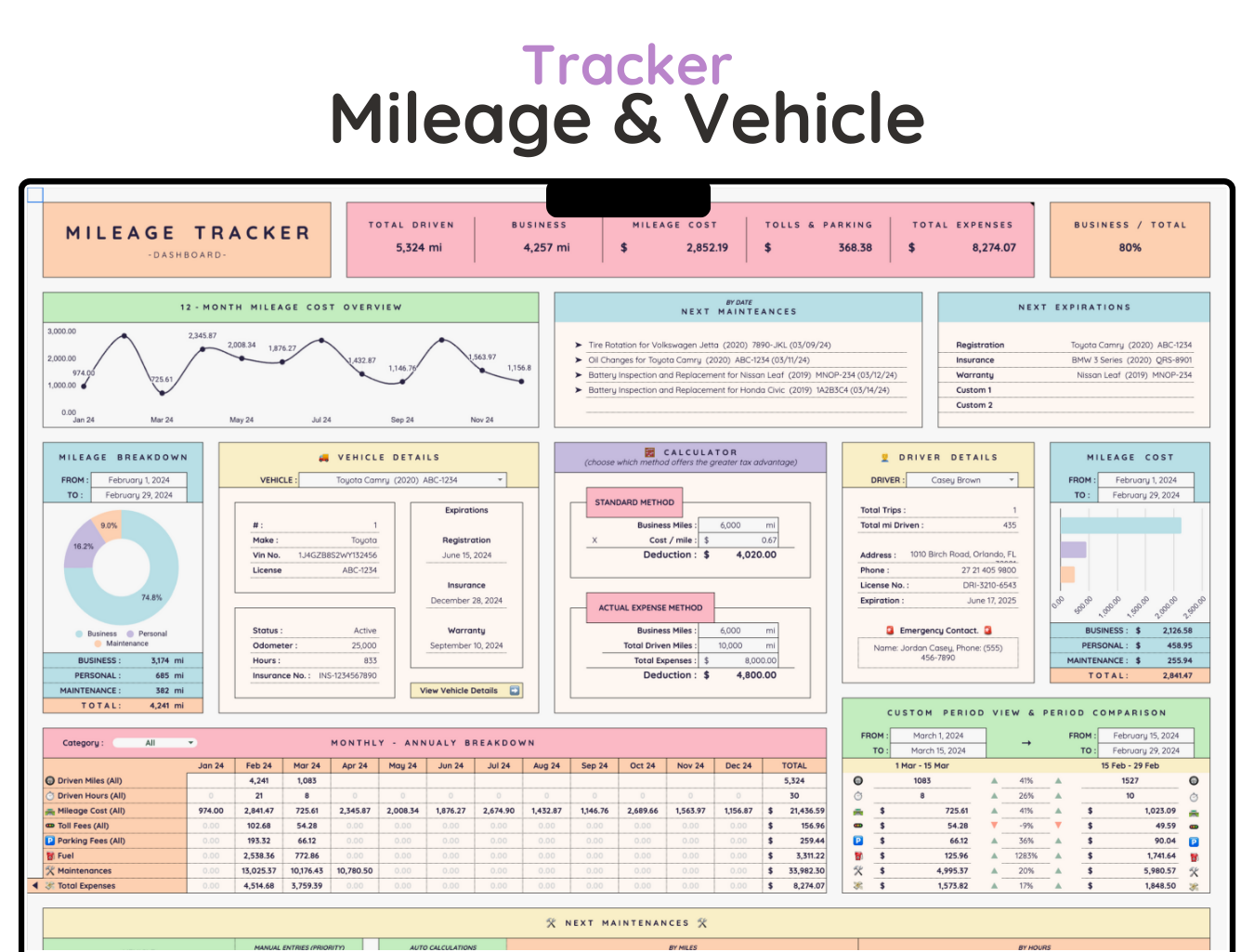 Vehicle & Mileage Tracker