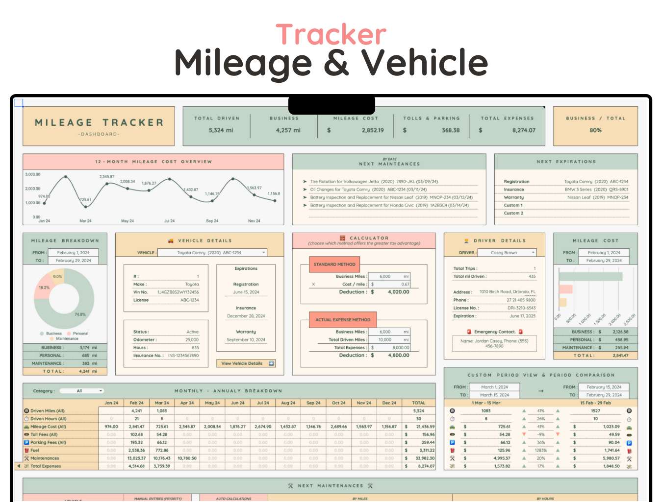 Vehicle & Mileage Tracker