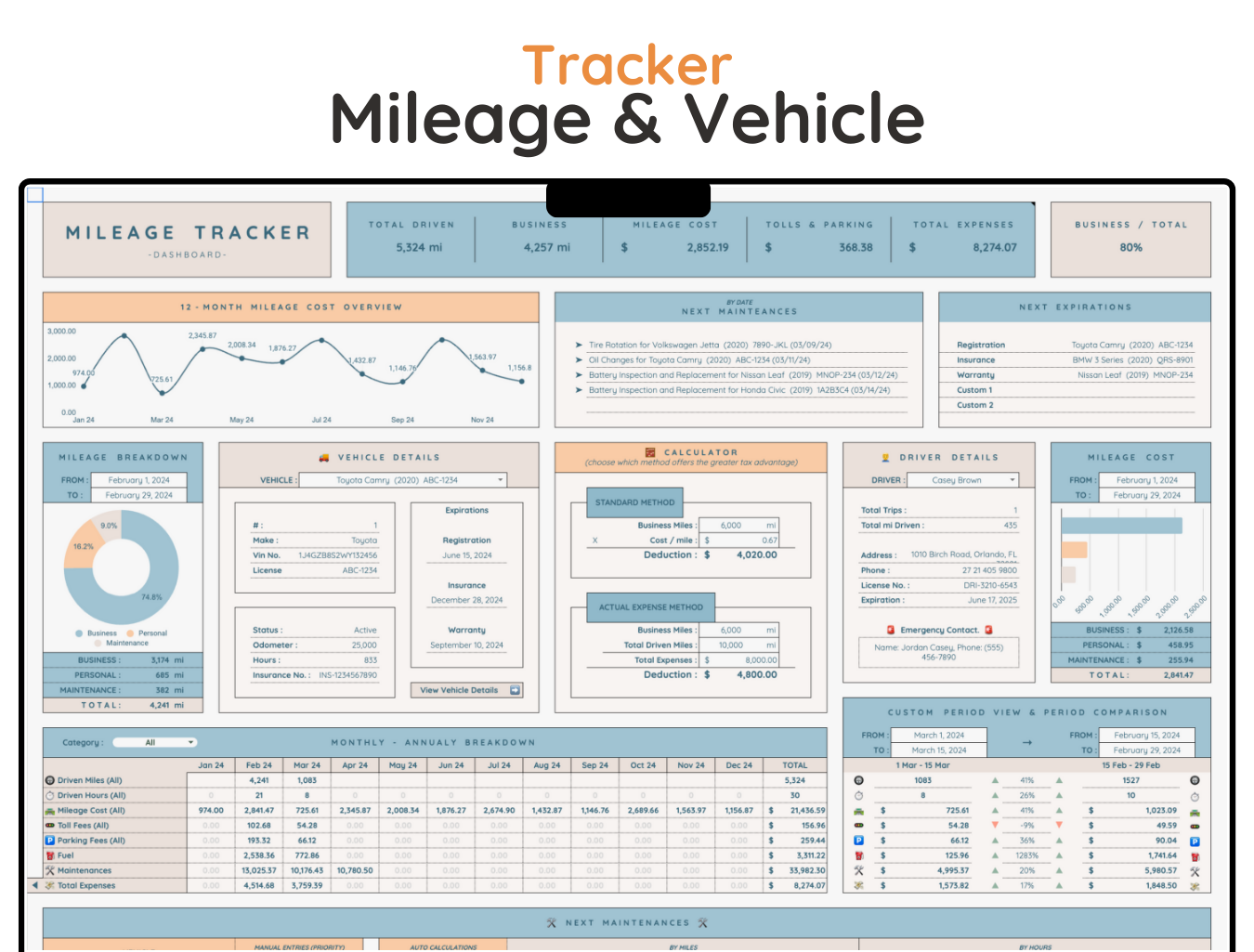 Vehicle & Mileage Tracker