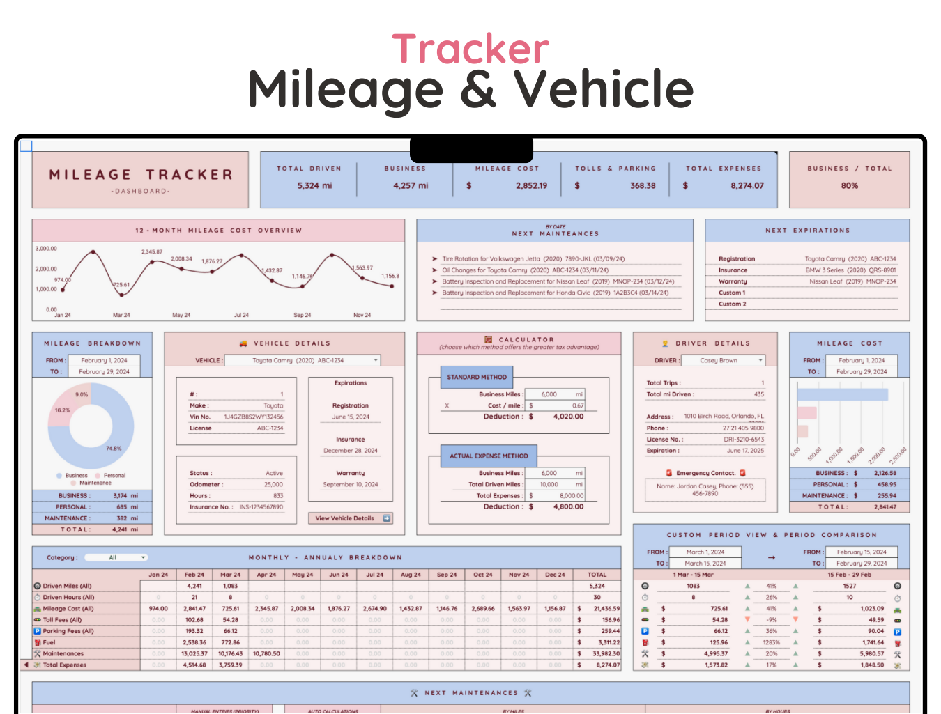 Vehicle & Mileage Tracker