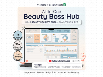 Beauty Business Spreadsheet – All-in-One Salon & Booking Planner