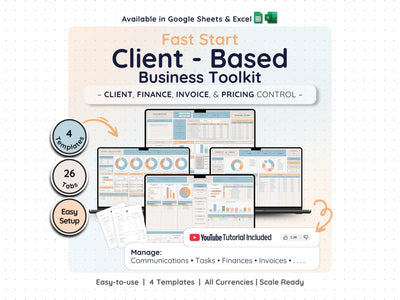 Service Business Starter Bundle – CRM, Invoicing & Bookkeeping Spreadsheets