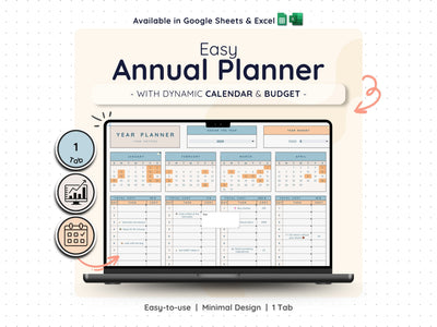 Annual Task Planner Spreadsheet – Yearly Goal & Project Tracker
