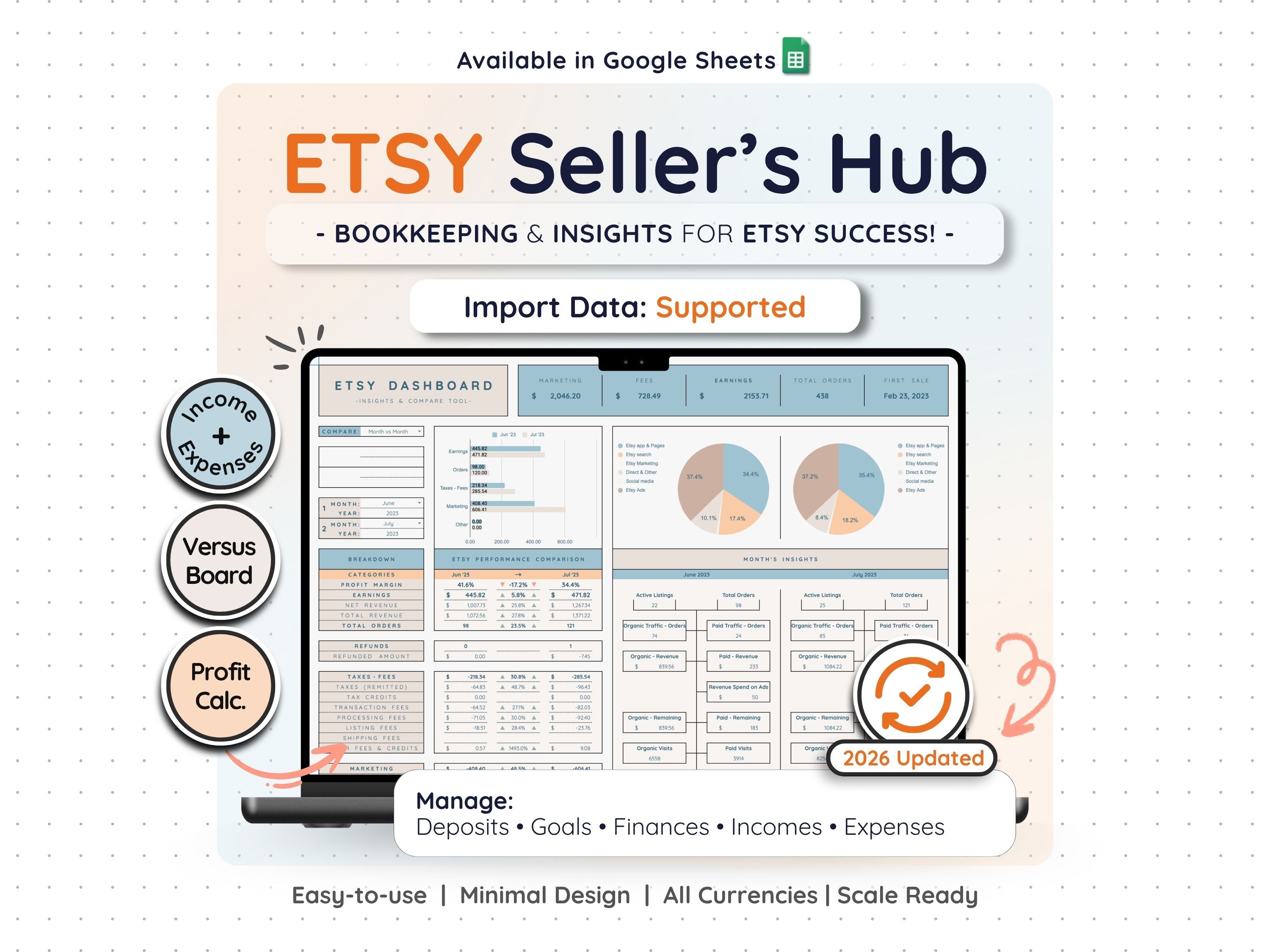Etsy Seller Spreadsheet – Shop Bookkeeping & Pricing