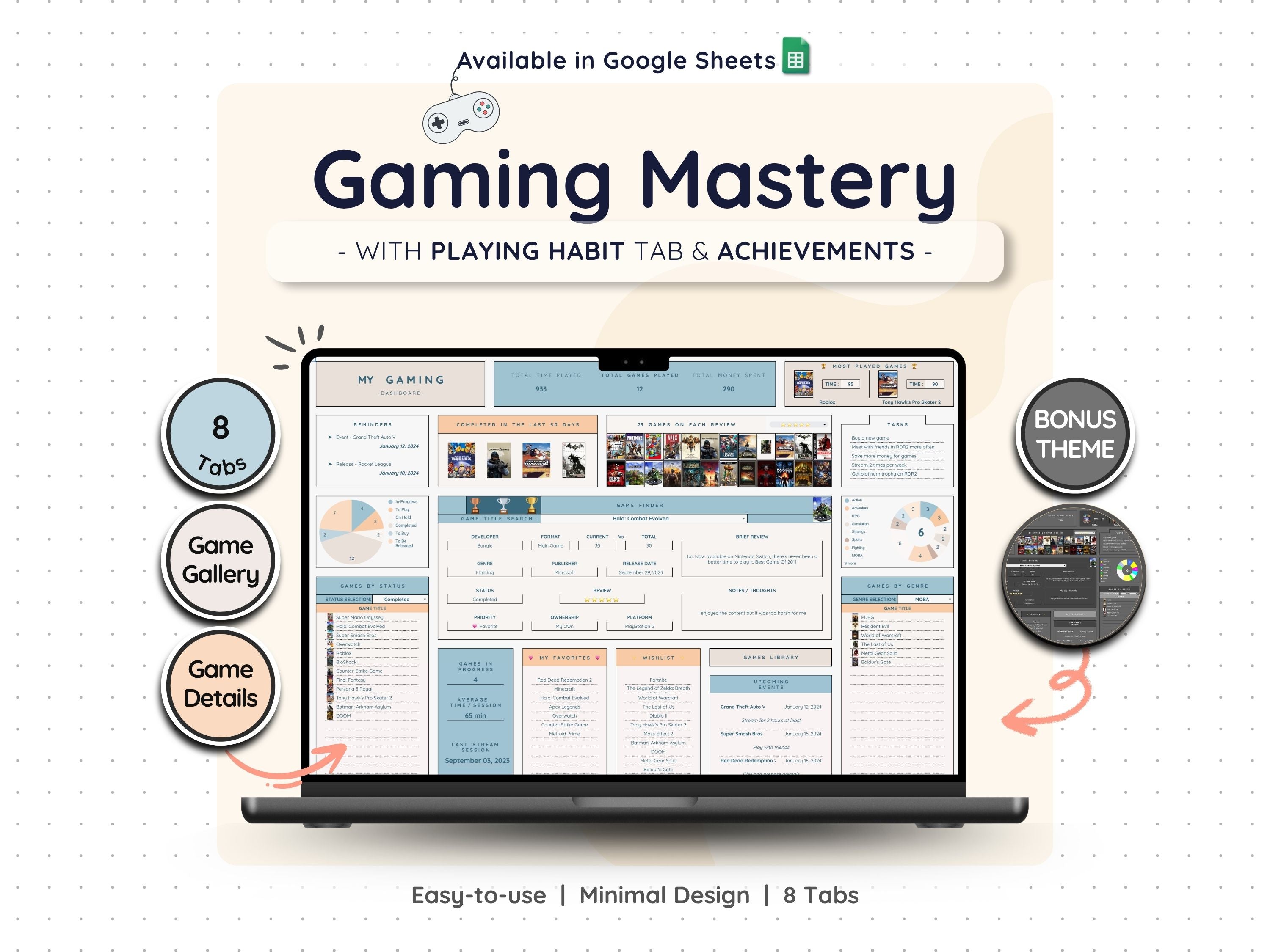 Video Game Backlog Tracker Spreadsheet – Gaming Collection Log