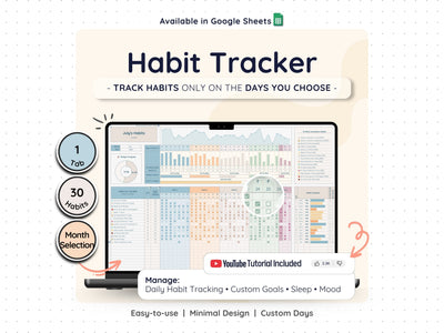 Habit Tracker Spreadsheet – Daily & Monthly Goal Planner