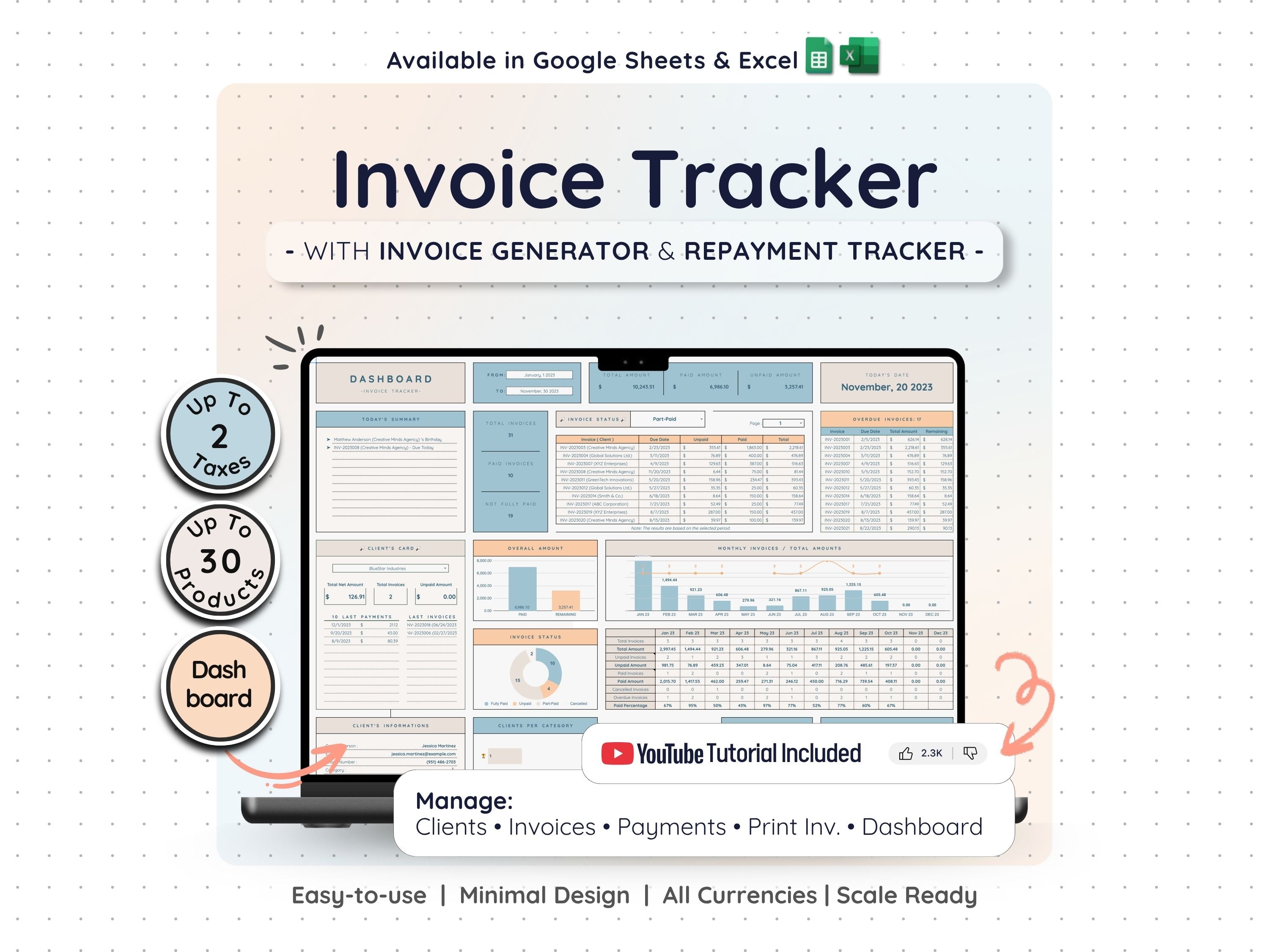 Invoice Tracker Spreadsheet – Small Business Payment Log