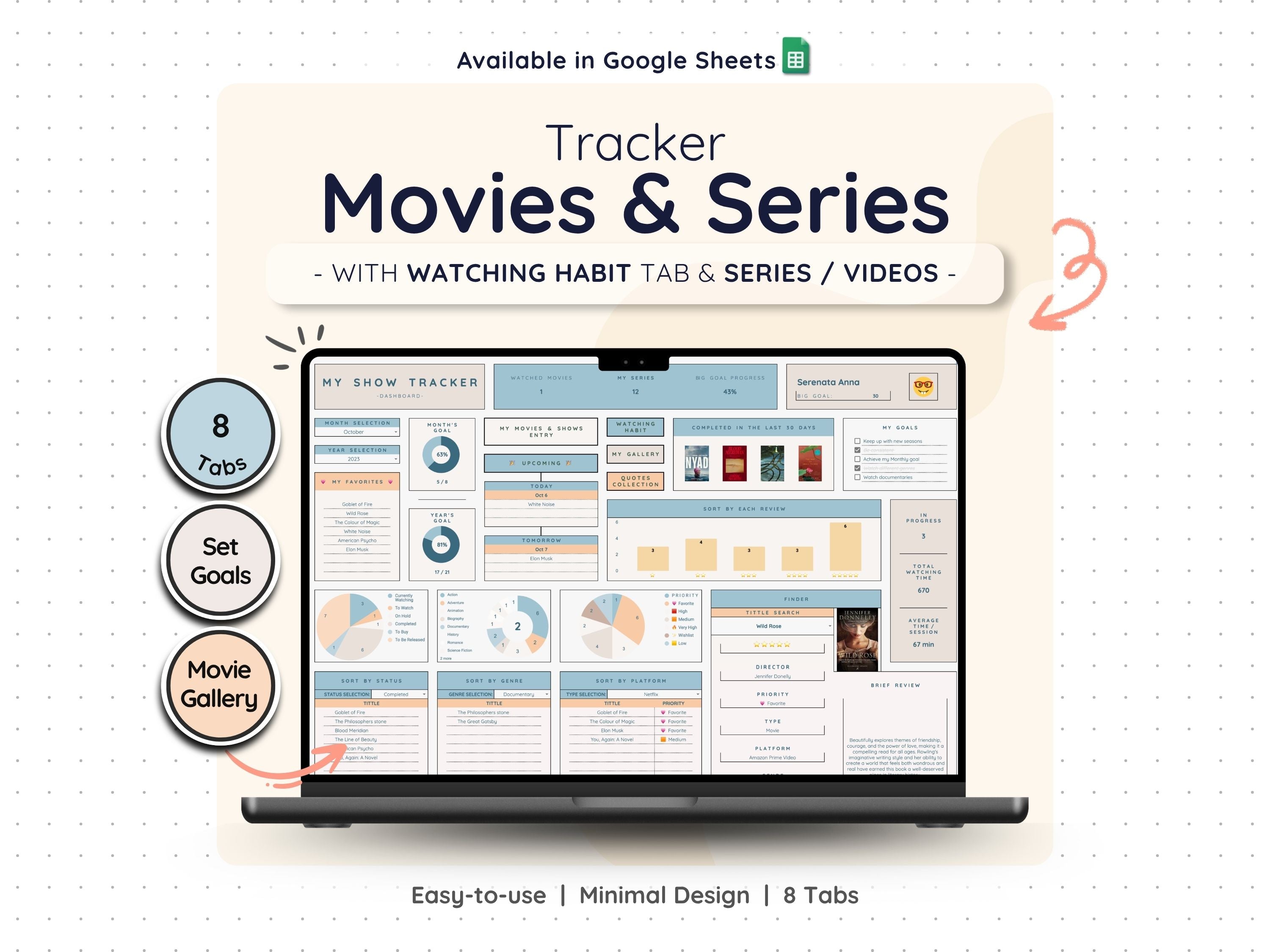 Movie & TV Series Tracker Spreadsheet – Watchlist Planner
