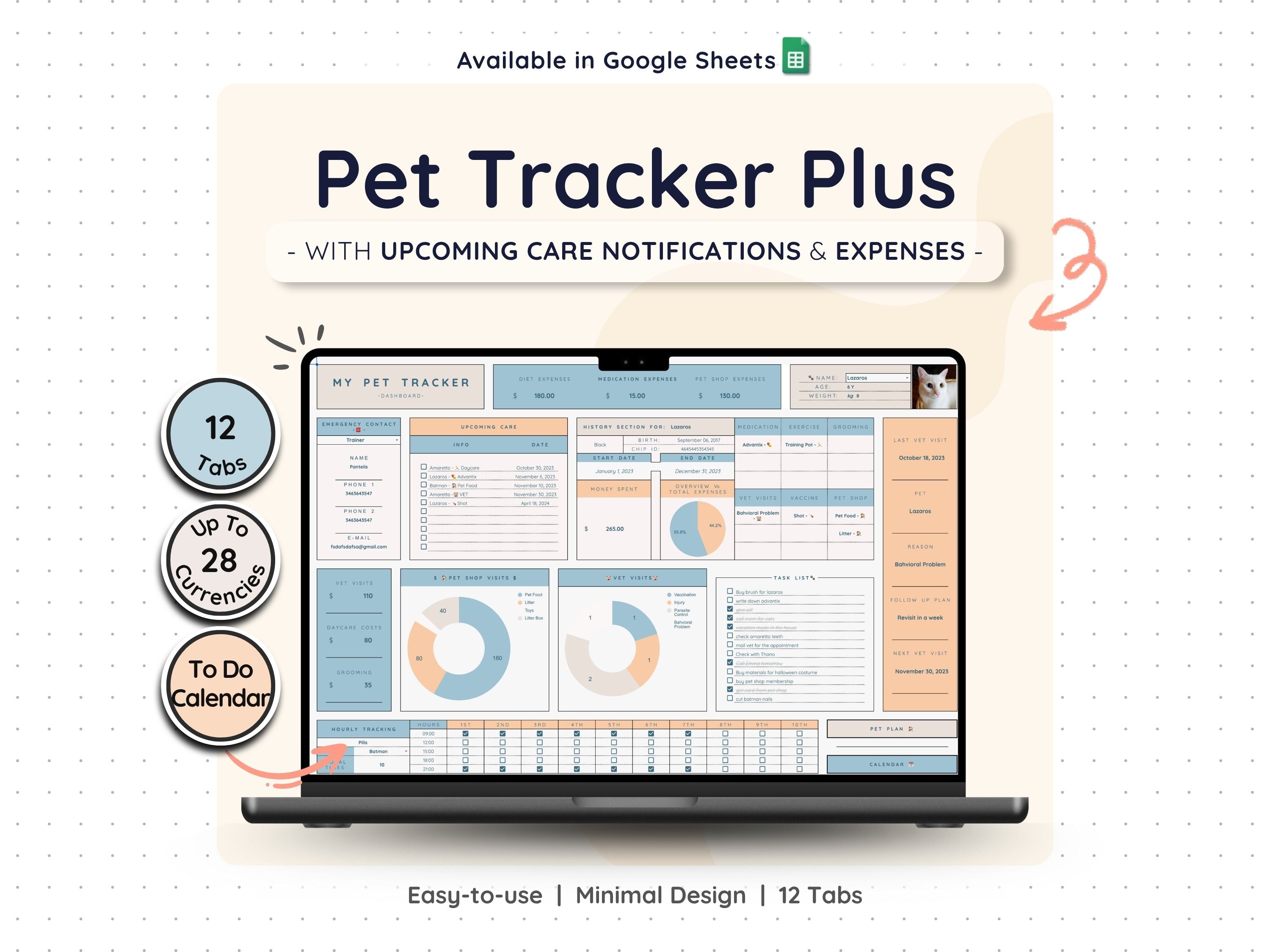 Pet Care Tracker Spreadsheet – Health, Vet & Feeding Log