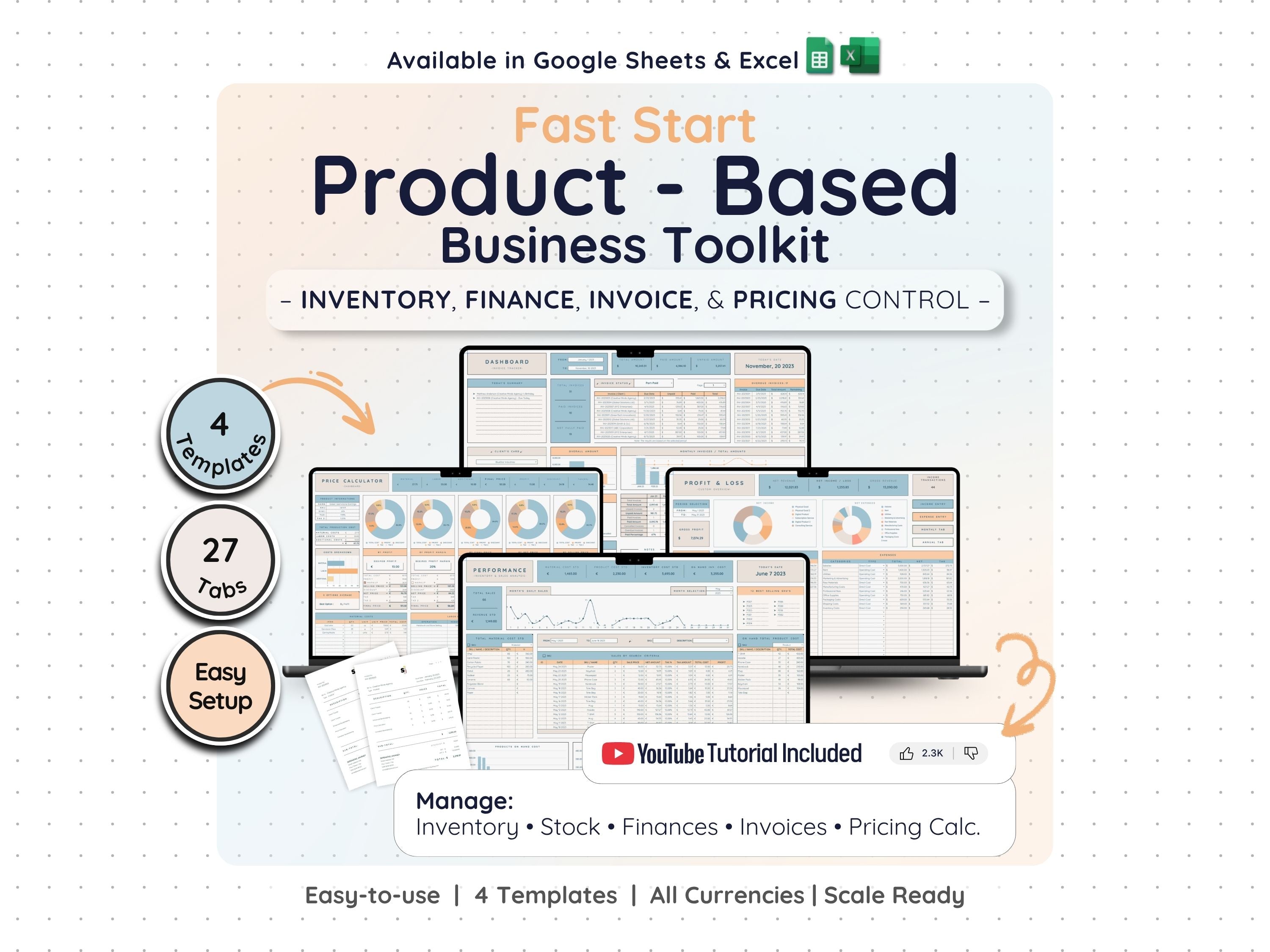 Product Business Starter Bundle – Inventory, Pricing & Bookkeeping Spreadsheets