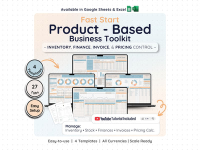 Product Business Starter Bundle – Inventory, Pricing & Bookkeeping Spreadsheets