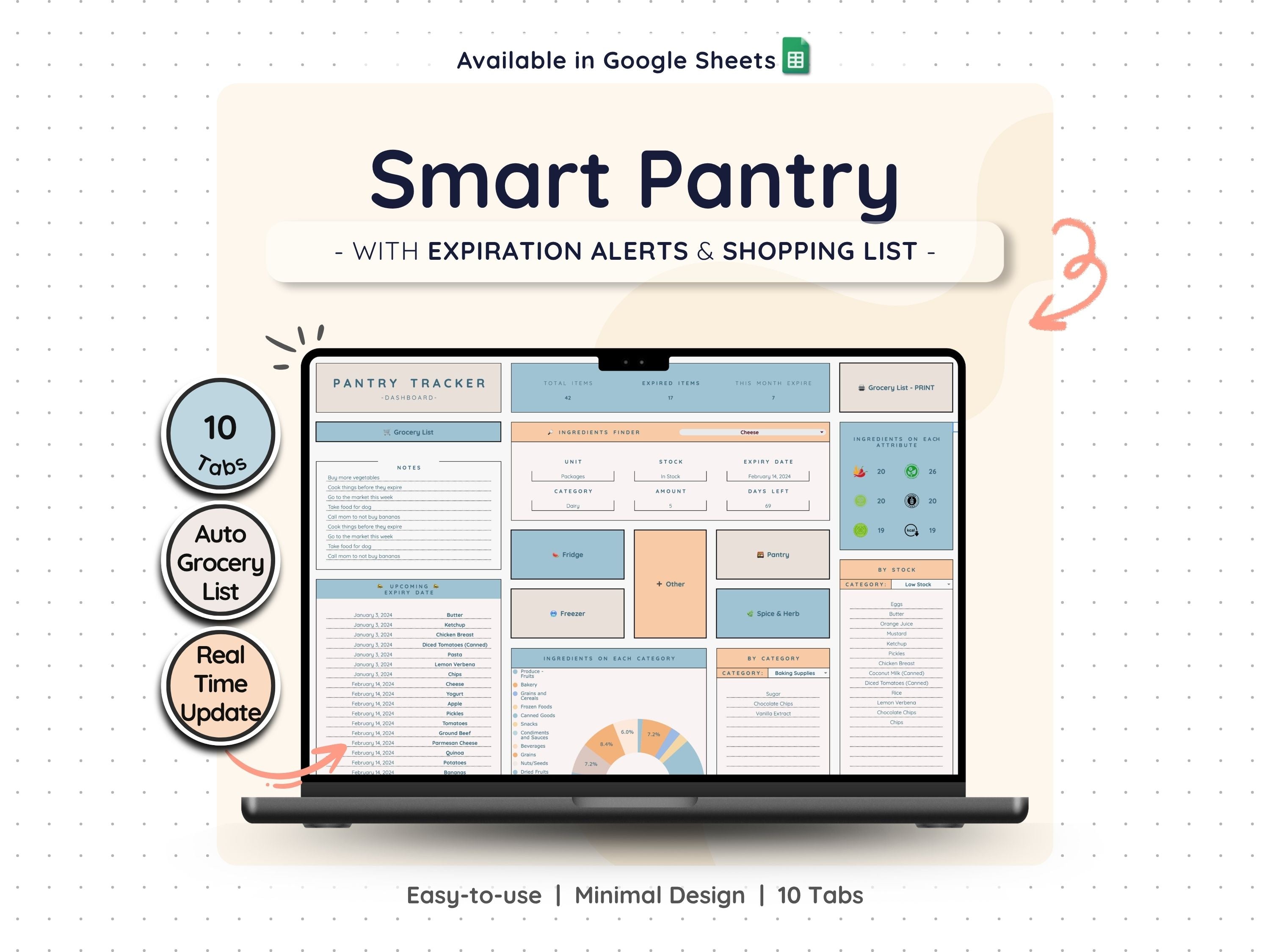 Pantry Inventory Tracker Spreadsheet – Kitchen & Food Stock List