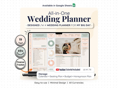 Wedding Planner Spreadsheet – Budget, Guest List & Checklist Template