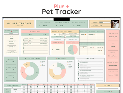 Pet Care Tracker Spreadsheet – Health, Vet & Feeding Log