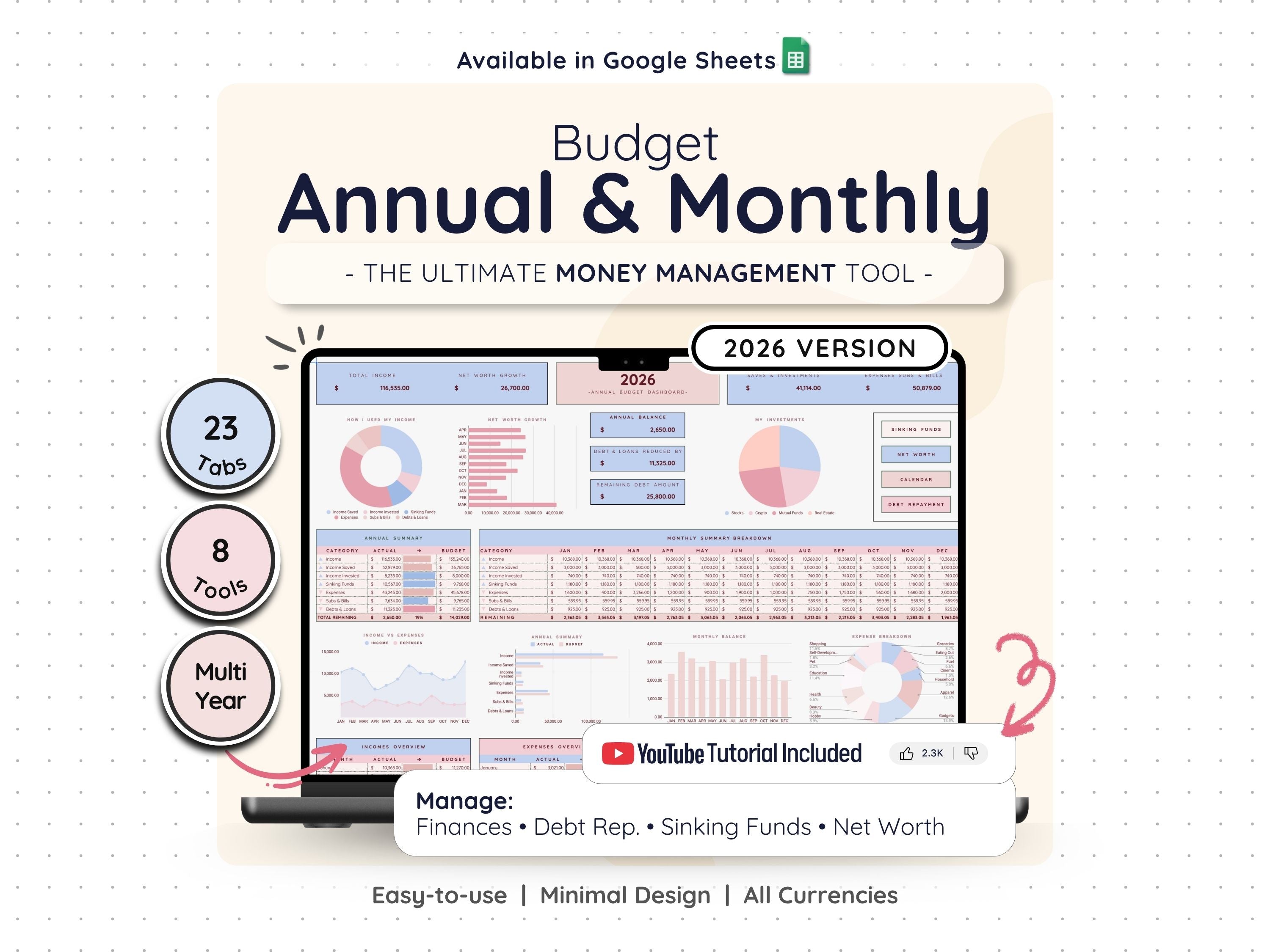Annual & Monthly Budget Planner – Income & Expense Spreadsheet