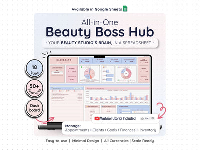 Beauty Business Spreadsheet – All-in-One Salon & Booking Planner