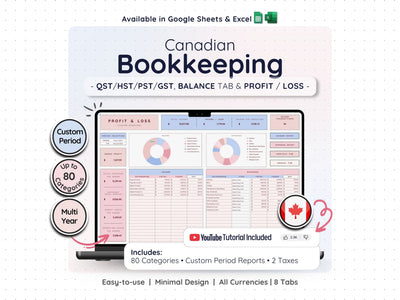 Canadian Small Business Bookkeeping Spreadsheet – GST/HST Tracker